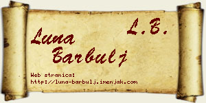Luna Barbulj vizit kartica